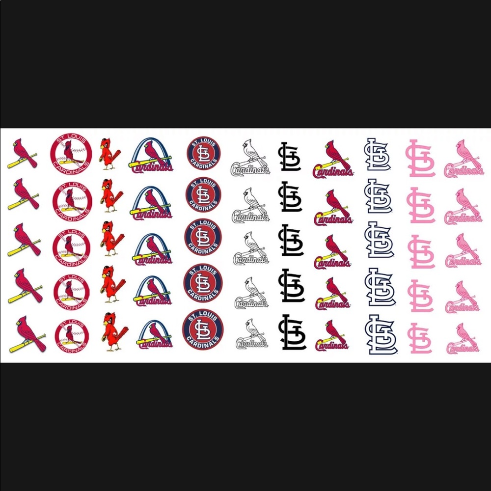 💌BO/GO$6 ⚾️ St. Louis Cardinals Nail Transfer Decals - Picture 2 of 4